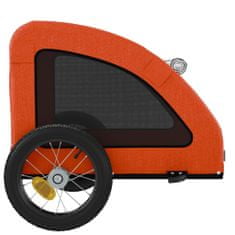 Vidaxl Príves za bicykel pre psa oranžový oxfordská látka a železo
