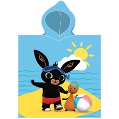 Carbotex Chlapčenské plážové pončo - osuška s kapucňou Zajačik Bing