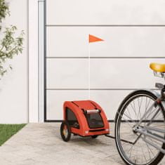 Vidaxl Príves za bicykel pre psa oranžový oxfordská látka a železo