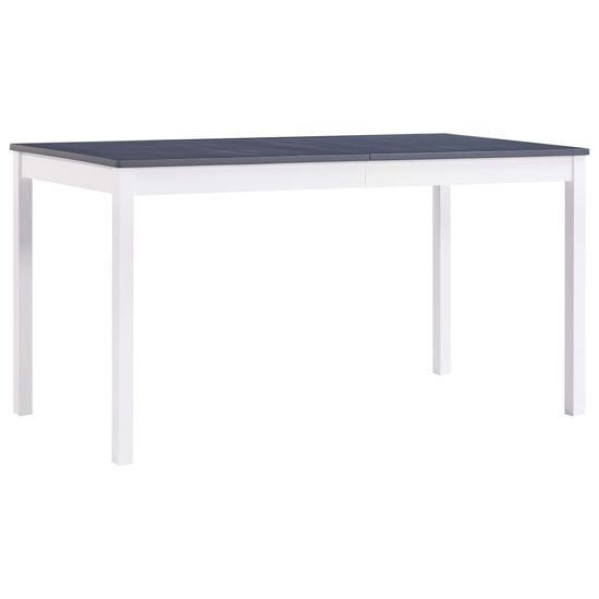 Vidaxl Jedálenský stôl, biely a sivý 140x70x73 cm, borovicové drevo