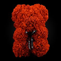 Medvídárek Simple medvedík z ruží 25cm - svetlo červený