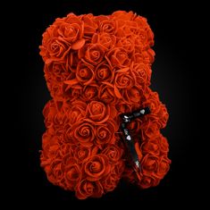 Medvídárek Simple medvedík z ruží 25cm - svetlo červený