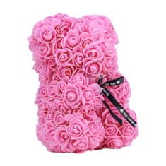 Medvídárek Romantic medvedík 25 cm v darčekovom balení - ružový s bielymi listami