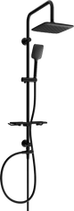 Mexen sprchový set T62 s hornou hlavicou 20x20 cm, čierna, 798626293-70