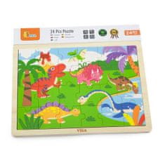 Viga Detské drevené puzzle Dino