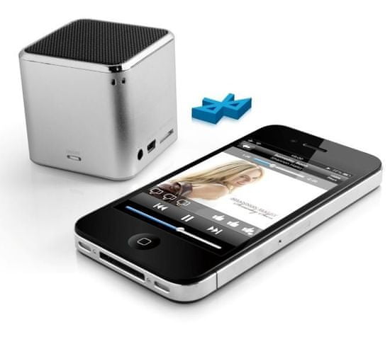 Technaxx prenosný Bluetooth reproduktor Mini MusicMan, batéria 600 mAh, strieborný (BTX2)
