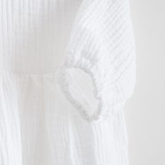 NEW BABY Dojčenské mušelínové šaty s dlhým rukávom Elizabeth biela 86 (12-18m) Biela