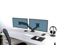 Port Designs PORT CONNECT držiak na monitor na hranu stola, 2 ramená, VESA do 32 ", šedý