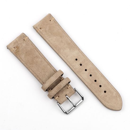 BStrap Suede Leather remienok na Huawei Watch GT2 42mm, beige