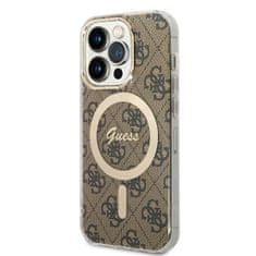Guess Zadný kryt IML 4G MagSafe pre iPhone 15 Pro Brown