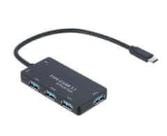 Akyga húb USB typu C/USB 3.1 4-portABS/20 cm