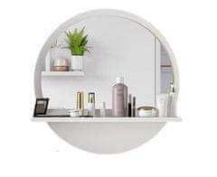 VerDesign KOOP okrúhle zrkadlo s policou, biele