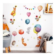 PIPPER. Samolepka na stenu "Zvieratká s balónmi 3" 100x107 cm