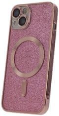 CPA C.P.A. silikonové TPU pouzdro Mag Glitter Chrome pro iPhone 14 Plus, ružová
