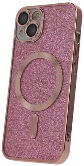 CPA C.P.A. silikonové TPU pouzdro Mag Glitter Chrome pro iPhone 14 Pro, ružová