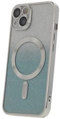CPA C.P.A. silikonové TPU pouzdro Mag Glitter Chrome pro iPhone 14, strieborná