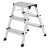 Hliníkový rebrík, domáci rebrík, ľahký 3 kg, sklopné multifunkčné schodíky na oboch stranách 2 x 3 schody GLT23K