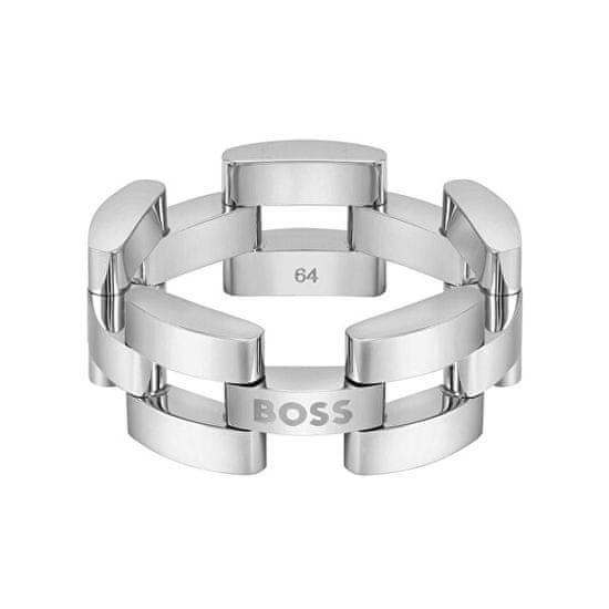 Hugo Boss Nadčasový pánsky oceľový prsteň Sway 1580551