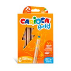 Carioca BABY voskovky 3v1: ceruzka, voskovka a akvarel v jednej pastelke Carioca 6 ks