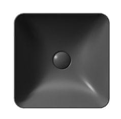 Gsi , SAND keramické umývadlo na dosku 38x38 cm, čierna matná, 903826