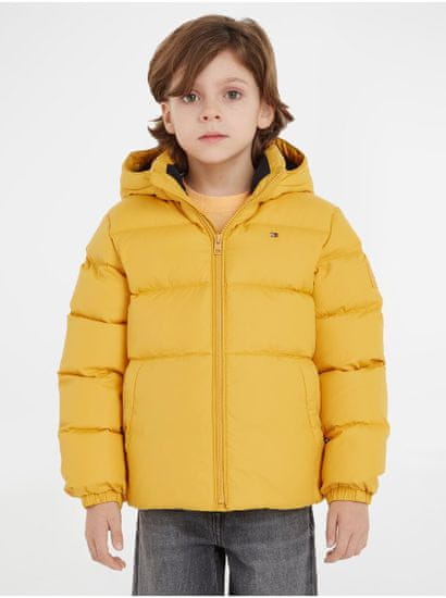 Tommy Hilfiger Žltá chlapčenská prešívaná zimná bunda Tommy Hilfiger