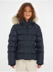 Tommy Hilfiger Tmavomodrá dievčenská prešívaná zimná bunda Tommy Hilfiger 122