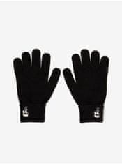 Karl Lagerfeld Čierne dámske rukavice s prímesou vlny KARL LAGERFELD S