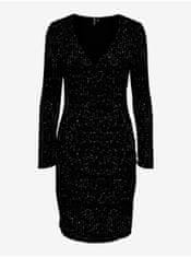 Čierne dámske flitrové šaty Pieces Delphia S