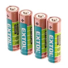 EXTOL Batérie alkalické ULTRA+, 1,5 V AA (LR6), súprava 4 kusy - EXTOL LIGHT EX42011