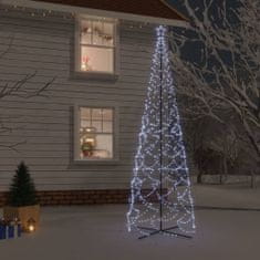 Vidaxl Vianočný stromček kužeľ studený biely 1400 LED 160x500 cm