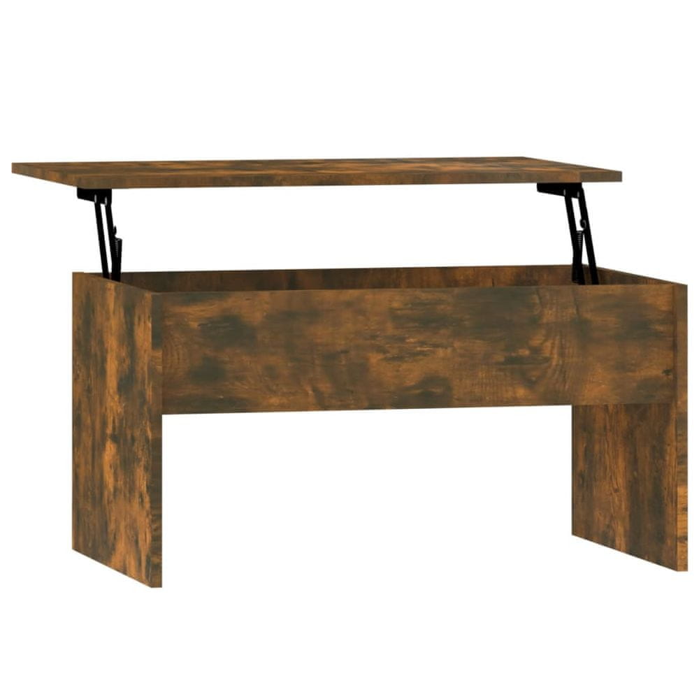 Vidaxl Konferenčný stolík dymový dub 80x50,5x41,5 cm spracované drevo