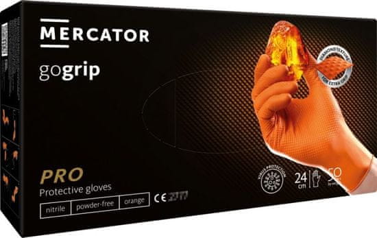 MERCATOR MEDICAL Nitrilové rukavice GoGrip oranžové veľkosť XL, 50 ks