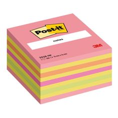 Post-It Bloček kocka 76x76 neónová ružová mix