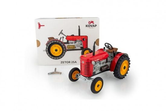 KOVAP Traktor Zetor 25A červený na kľúčik kov 15cm 1:25 v krabičke