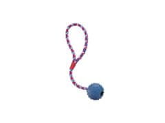 Nobby Dog Hračka dutá gumová lopta s lanom a rolničkou 5 cm