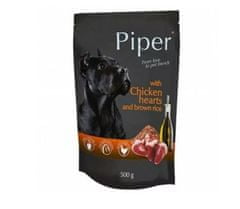 Piper Dog Kapsička Kuracie srdcia a hnedá ryža 500 g