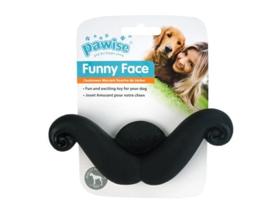 Pawise Dog Hračka Funny Face Mustache 15,5cm