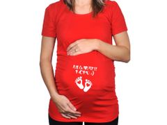 Divja Červené tehotenské tričko Nechytať, kopem CZ
