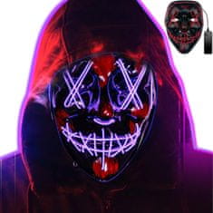 Retoo Svietiaca halloweenská maska LED party ACTA SQUID fialová