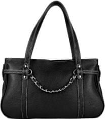 VegaLM Dámska štýlová kabelka z pravej kože v čiernej farbe