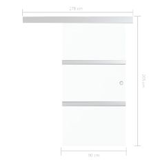 Vidaxl Posuvné dvere ESG sklo a hliník 90x205 cm strieborné