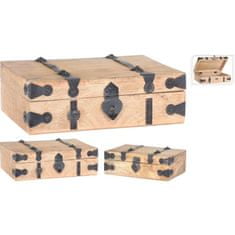 HOMESTYLING Úložná krabica drevená súprava 2 ks