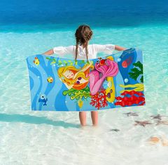EXCELLENT Plážová osuška farebná 70x140cm - Morská panna s koralmi
