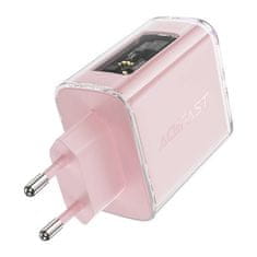AceFast Sieťová nabíjačka Acefast A45, 2x USB-C, 1xUSB-A, 65W PD (ružová)