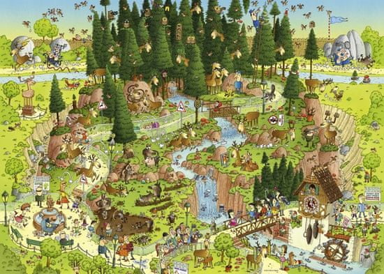 Heye Puzzle Šialená ZOO: Expozícia Čierny les 1000 dielikov