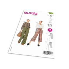 Burda Strih Burda 6148 - Voľné nohavice s gumou v páse, ľanové nohavice