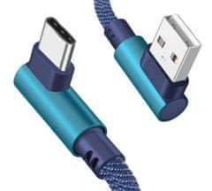 Kaxl Nab?jac? k?bel uhlov? USB-A, USB-C, 1m, modr? KK21U