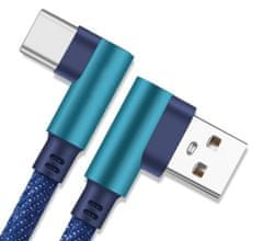 Kaxl Nabíjací kábel uhlový USB-A, USB-C, 1m, modrý KK21U