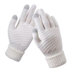 Kaxl Dotykové zimné rukavice, biele BQ19O