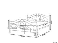 Beliani Kovová posteľ 140 x 200 cm čierna LYRA